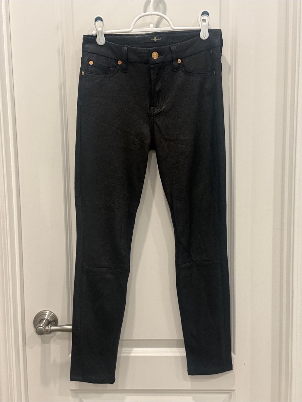7 For All Mankind Black Faux Stingray Jeans
